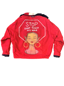 "Stop Don't Touch My Hair" Original Handpainted Jacket