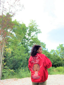 "Stop Don't Touch My Hair" Original Handpainted Jacket